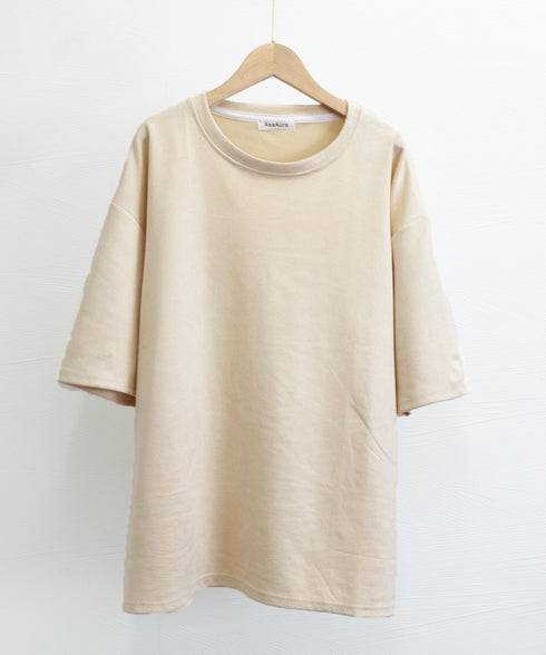 メンズtシャツ 半袖 スエード調Tシャツ メンズ夏tシャツ カットソートップス 無地 ロングtシャツ 韓国ファッション 大人カジュアル サマーtシャツ黒 おしゃれ 87MP-001