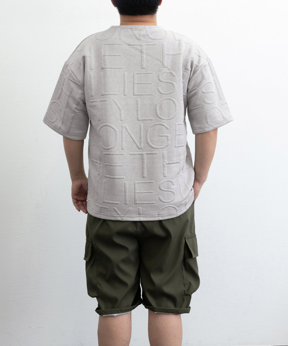 エンボス加工ロゴtシャツ メンズ 韓国風 詳細画像16