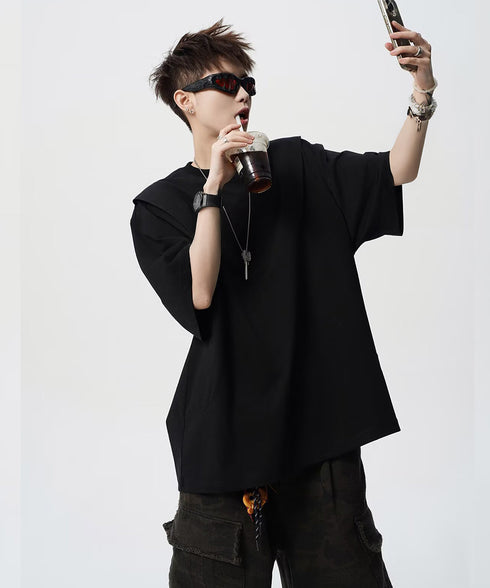 半袖 ワンポイントtシャツ メンズ 夏服 大人かっこいい tシャツ男性 オーバーサイズTシャツ 男子高生服 メンズカットソー カジュアルトップス 大学生男子の服装 87MP-006