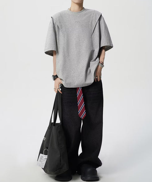 半袖 ワンポイントtシャツ メンズ 夏服 大人かっこいい tシャツ男性 オーバーサイズTシャツ 男子高生服 メンズカットソー カジュアルトップス 大学生男子の服装 87MP-006