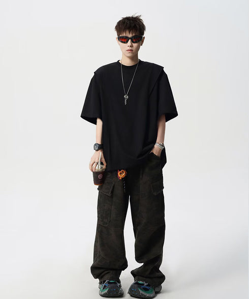 半袖 ワンポイントtシャツ メンズ 夏服 大人かっこいい tシャツ男性 オーバーサイズTシャツ 男子高生服 メンズカットソー カジュアルトップス 大学生男子の服装 87MP-006