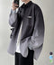 グラデーション長袖シャツメンズオーバー服 配色ステッチ オーバーサイズシャツ ビッグシルエット 男前シャツ 韓国風ライトアウター 春秋羽織りかっこいいストリート服 87MP-012