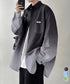 グラデーション長袖シャツメンズオーバー服 配色ステッチ オーバーサイズシャツ ビッグシルエット 男前シャツ 韓国風ライトアウター 春秋羽織りかっこいいストリート服 87MP-012