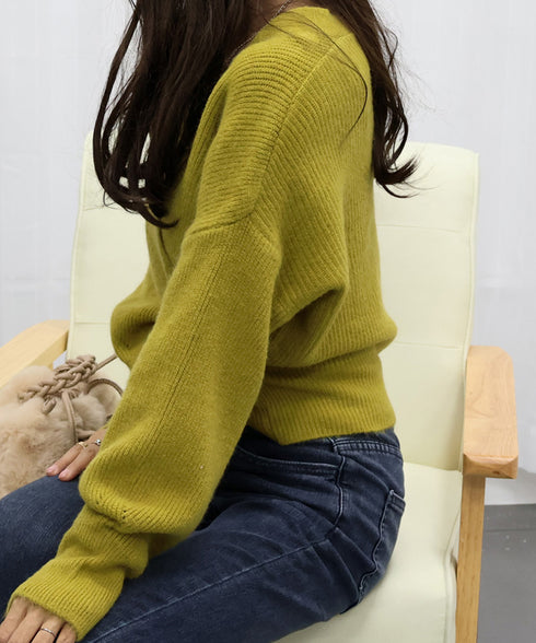 ニットトップス カシュクールニット 韓国 vネックニットセーター おしゃれ レディース きれいめ ドロップショルダーニット ウエストマークトップス エレガント秋冬 87MRJ-011