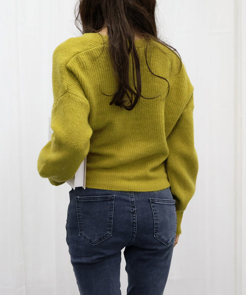 ニットトップス カシュクールニット 韓国 vネックニットセーター おしゃれ レディース きれいめ ドロップショルダーニット ウエストマークトップス エレガント秋冬 87MRJ-011