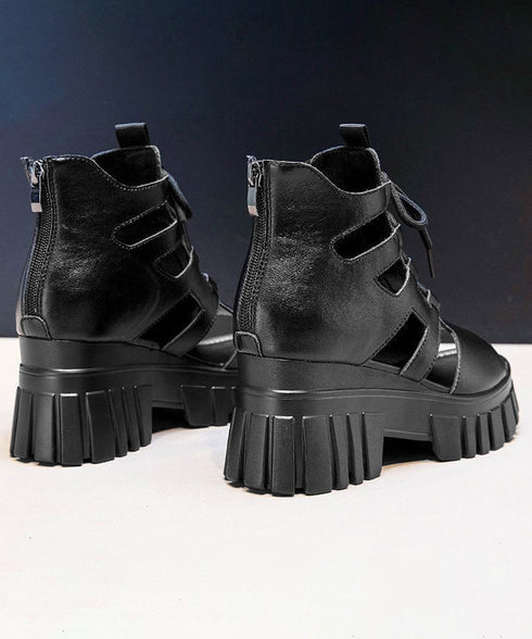 厚底グラディエーターサンダル レディース 歩きやすい厚底サンダル 美脚脚長 レースアップシューズ サマーブーツサンダル ハイカットサンダル編み上げ 痛くない 韓国 87OMS-001