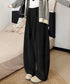ワイドカーブパンツレディースワイドパンツ ハイウエストポケット付きバナナパンツ ドロストアーチパンツ ゆるイージーパンツ美脚厚手ニットパンツ着やせ秋冬ウエストゴム 87RUITONG-001
