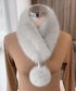 ポンポン付きフェイクファーマフラー暖かい ふわふわボリュームファーストール レディース 大人可愛いネックウォーマーきれいめ もこもこスヌード 防風防寒首巻き 上品 87SHANGJIA-001