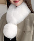 ポンポン付きフェイクファーマフラー暖かい ふわふわボリュームファーストール レディース 大人可愛いネックウォーマーきれいめ もこもこスヌード 防風防寒首巻き 上品 87SHANGJIA-001