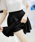 インナーパンツ付きミニスカートレディース 韓国風サーキュラースカート春夏 ウエストゴムフレアスカート 無地スカートシンプルおしゃれ 大人可愛いスカートチラ見え防止 87SHILI-001