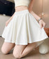 インナーパンツ付きミニスカートレディース 韓国風サーキュラースカート春夏 ウエストゴムフレアスカート 無地スカートシンプルおしゃれ 大人可愛いスカートチラ見え防止 87SHILI-001