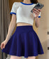 インナーパンツ付きミニスカートレディース 韓国風サーキュラースカート春夏 ウエストゴムフレアスカート 無地スカートシンプルおしゃれ 大人可愛いスカートチラ見え防止 87SHILI-001