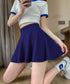 インナーパンツ付きミニスカートレディース 韓国風サーキュラースカート春夏 ウエストゴムフレアスカート 無地スカートシンプルおしゃれ 大人可愛いスカートチラ見え防止 87SHILI-001