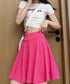 韓国風サーキュラースカート ウエストゴム フレアスカートレディース 美脚脚長ミニスカート膝上 カジュアルスカートきれいめ シンプルスカート無地 涼しいスカート春夏 87SHILI-002