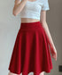 韓国風サーキュラースカート ウエストゴム フレアスカートレディース 美脚脚長ミニスカート膝上 カジュアルスカートきれいめ シンプルスカート無地 涼しいスカート春夏 87SHILI-002