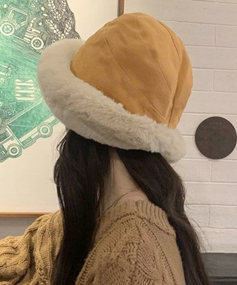バケットハット レディース ファー帽子冬 もこもこ ボアハット 厚手 韓国 ボア帽子 防寒防風 コーデュロイ帽子 ふわふわ 裏起毛暖かい 小顔見せ ぬくぬく 保温 87SHW-001