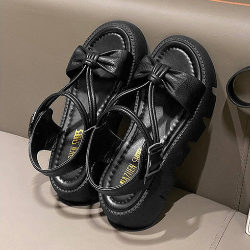 厚底サンダル トラックソールサンダル韓国 軽量 リボンサンダル レディース 歩きやすいストラップサンダル 美脚 疲れにくい靴 コンフォートサンダル 夏靴 痛くない 87TTMY-001