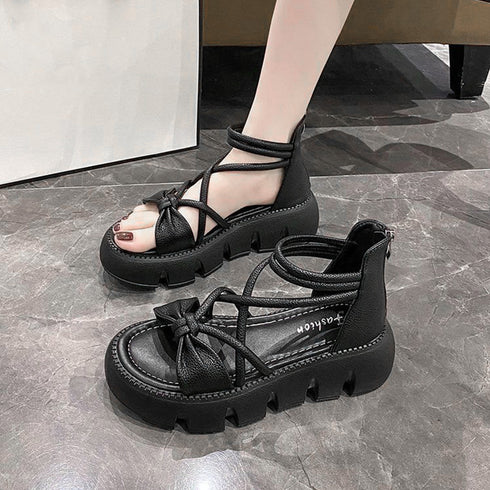 ストラップサンダル レディース軽量厚底靴 厚底サンダル きれいめカジュアル バックファスナー 歩きやすいサマーシューズ 美脚疲れない コンフォートサンダル 韓国夏 87TTMY-002