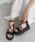 ストラップサンダル レディース軽量厚底靴 厚底サンダル きれいめカジュアル バックファスナー 歩きやすいサマーシューズ 美脚疲れない コンフォートサンダル 韓国夏 87TTMY-002