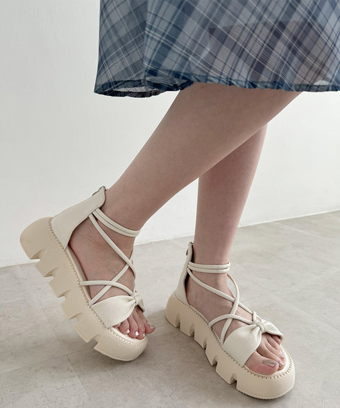 ストラップサンダル レディース軽量厚底靴 厚底サンダル きれいめカジュアル バックファスナー 歩きやすいサマーシューズ 美脚疲れない コンフォートサンダル 韓国夏 87TTMY-002