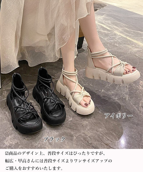 ストラップサンダル レディース軽量厚底靴 厚底サンダル きれいめカジュアル バックファスナー 歩きやすいサマーシューズ 美脚疲れない コンフォートサンダル 韓国夏 87TTMY-002