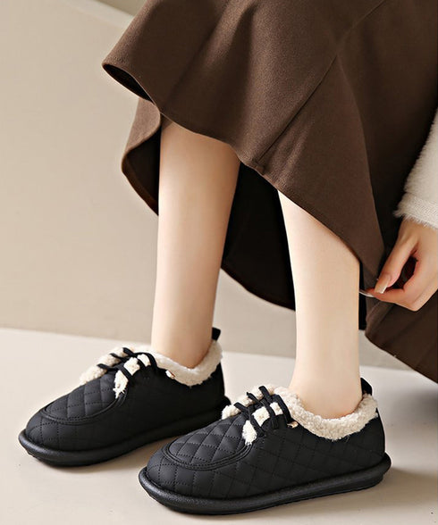 モカシン ムートンパンプス ボアシューズ キルディングファーシューズ レディース 裏起毛フラットシューズ 防寒 カジュアル靴 もこもこ ぺたんこパンプス歩きやすい 87TTMY-005