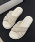 厚底サンダル パール付き クロスサンダル レディース 韓国 真珠付きサンダル お洒落 大人可愛いシューズ 歩きやすいフラットサンダル 軽量スリッパ ビーチサンダル 87TTMY-007