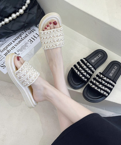 パールサンダル韓国 厚底サンダル疲れない 美脚 コンフォートサンダル おしゃれ きれいめサンダル レディース フラットシューズ 歩きやすい 軽量サンダル 春夏大人 87TTMY-008