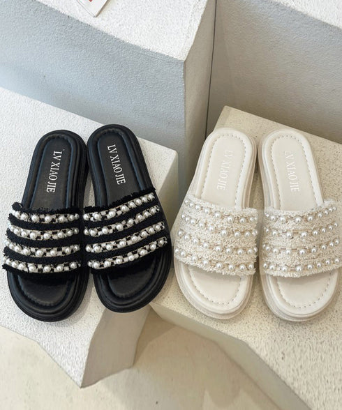 パールサンダル韓国 厚底サンダル疲れない 美脚 コンフォートサンダル おしゃれ きれいめサンダル レディース フラットシューズ 歩きやすい 軽量サンダル 春夏大人 87TTMY-008