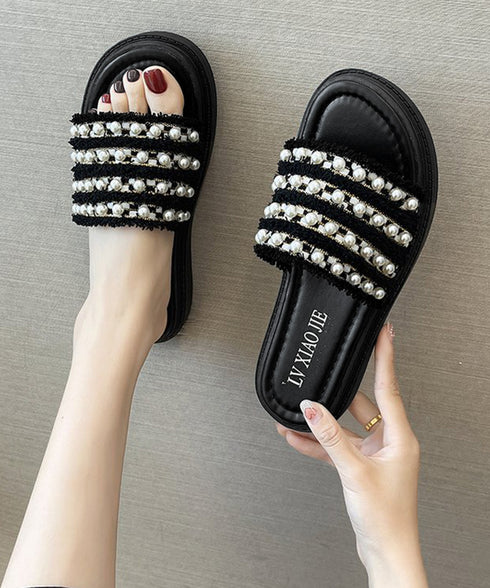 パールサンダル韓国 厚底サンダル疲れない 美脚 コンフォートサンダル おしゃれ きれいめサンダル レディース フラットシューズ 歩きやすい 軽量サンダル 春夏大人 87TTMY-008