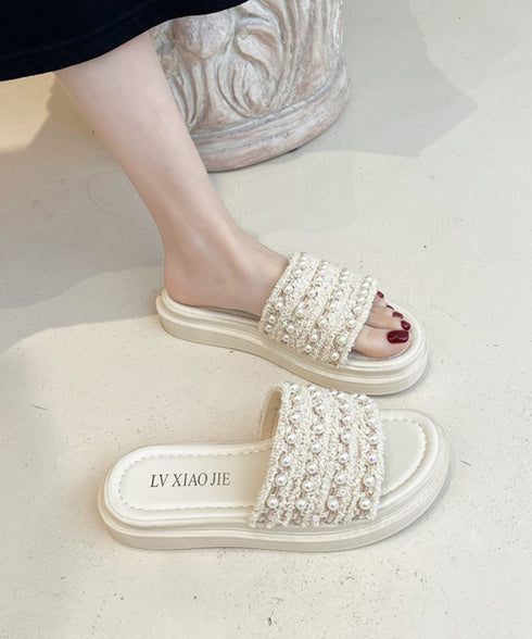 パールサンダル韓国 厚底サンダル疲れない 美脚 コンフォートサンダル おしゃれ きれいめサンダル レディース フラットシューズ 歩きやすい 軽量サンダル 春夏大人 87TTMY-008