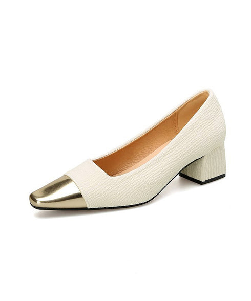 つま先切り替えパンプス配色ニットパンプス フォーマルパンプス チャンキーヒール オフィスカジュアル 太ヒールパンプス 履きやすい 通勤靴 結婚式上品高見えパンプス 87TTMY-010