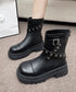 厚底ショートブーツレディースベルトブーツ おしゃれ エンジニアブーツ 秋冬 歩きやすい トラックソールブーツ 美脚脚長シューズ滑りにくい カジュアル靴 疲れにくい 87TTMY-011