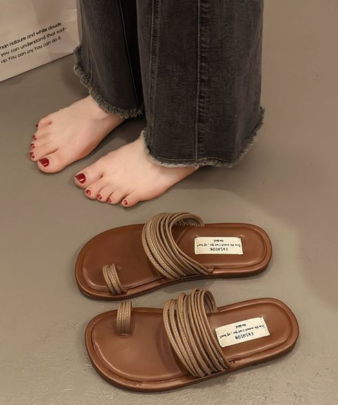 トングサンダル コードストラップサンダル レディース 韓国風フラットサンダル きれいめ夏靴 きらきら可愛い 歩きやすいぺたんこ スリッパサンダルメタリック 美脚靴 87TTMY-013