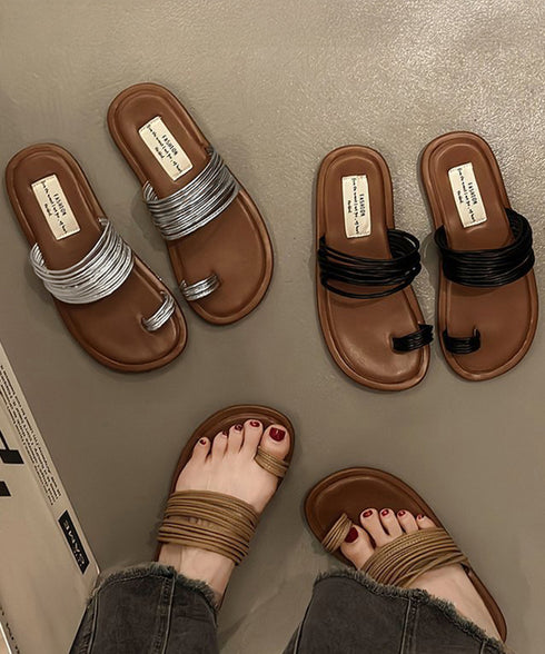 トングサンダル コードストラップサンダル レディース 韓国風フラットサンダル きれいめ夏靴 きらきら可愛い 歩きやすいぺたんこ スリッパサンダルメタリック 美脚靴 87TTMY-013