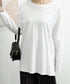 レディースロングtシャツ重ね着カットソー 暖かい サイドスリットTシャツ ゆったり ドロップショルダートップス 無地長袖白Tシャツ 韓国風カットソー 着回し春秋冬 87WEIMEI-001