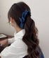バナナクリップ ビッグリボンヘアクリップ 上品サテンリボンヘアアクセサリー 大人可愛い華やか髪留めバレエコア きれいめまとめ髪大人フェミニンしっかり留まるクリップ 87XIANING-001