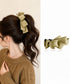 バナナクリップ ビッグリボンヘアクリップ 上品サテンリボンヘアアクセサリー 大人可愛い華やか髪留めバレエコア きれいめまとめ髪大人フェミニンしっかり留まるクリップ 87XIANING-001