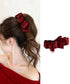 バナナクリップ ビッグリボンヘアクリップ 上品サテンリボンヘアアクセサリー 大人可愛い華やか髪留めバレエコア きれいめまとめ髪大人フェミニンしっかり留まるクリップ 87XIANING-001