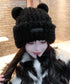 くま耳帽子 ボアハット 韓国 暖かい帽子 小顔ファー帽子 レディース 大人可愛いモコモコ アニマル帽子 ふわふわ 秋冬防寒ぼうし 裏起毛 あったか便利グッズ 旅行 87XIBO-001