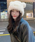 くま耳帽子 ボアハット 韓国 暖かい帽子 小顔ファー帽子 レディース 大人可愛いモコモコ アニマル帽子 ふわふわ 秋冬防寒ぼうし 裏起毛 あったか便利グッズ 旅行 87XIBO-001
