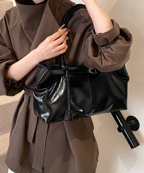 オイルワックス風合皮トートバッグ肩掛け鞄 レディース リボンベルト付き きれいめトート通勤通学 ビジネスOL PU鞄 ロングハンドル おしゃれハンドバッグ 大容量 87XIUFENG-001