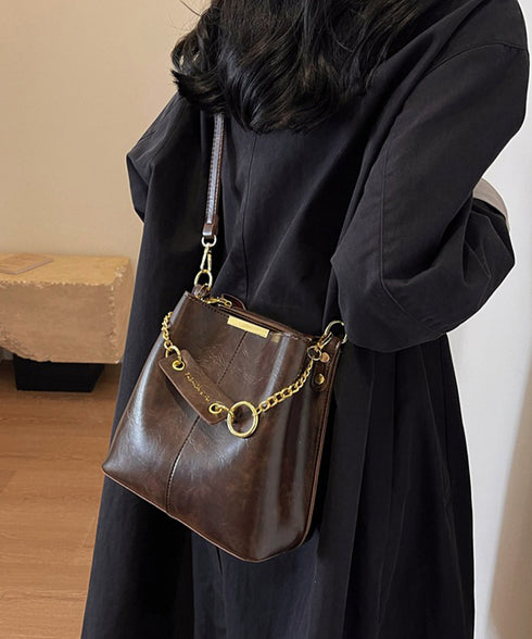 バケットバッグレディースショルダーバッグ バケツバッグ 高見え 斜めがけバッグ 大容量 フェイクレザーバッグ 仕切りポケット付き マチ広バッグ合皮 手提げ鞄お洒落 87XIUFENG-003