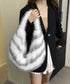 ハーフムーンファーショルダートートバッグ 韓国風フェイクファーバッグ レディース 三日月バッグおしゃれ鞄 肩掛けかばん大人きれいめ カジュアルバッグ 軽量鞄大容量 87XIUFENG-004