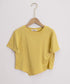 アシンメトリーTシャツ半袖クルーネックt ウエストタックtシャツレディース カジュアルトップス春夏 シンプルカットソー無地 ショート丈 大人可愛いtシャツ お洒落 87XIYIN-001