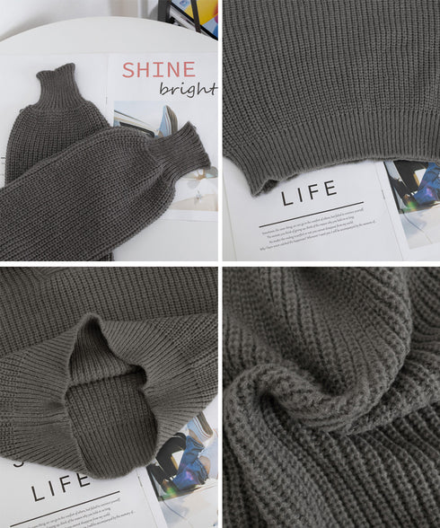 スキッパーニットvネック 襟付きセーター ポロカラーリブニットトップスレディース ショート丈ニットプルオーバー きれいめ ドロップショルダー 韓国風ニット秋冬人気 87YANQIU-001