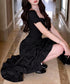 丈を調整できる4wayワンピースきれいめ ドローストフリルワンピースレディース春夏 大人可愛いミモレ丈ワンピース ミニワンピース半袖 リボンアレンジワンピ 韓国風 87YAOGAN-001