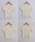 ヘンリーネックTシャツレイヤード風t半袖 フェイクレイヤードtシャツレディース 前ボタンリブtシャツ 大人可愛い レースフリルタイトT 細見え 着やせトップス春夏 87YICHANG-001