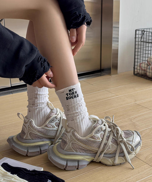 靴下セット韓国風サイドロゴソックス4足組 英文字 クルーソックス レディース おしゃれミドルソックス くしゅくしゅ靴下 スクール靴下学生 薄手 ローファーソックス 87YSF-003