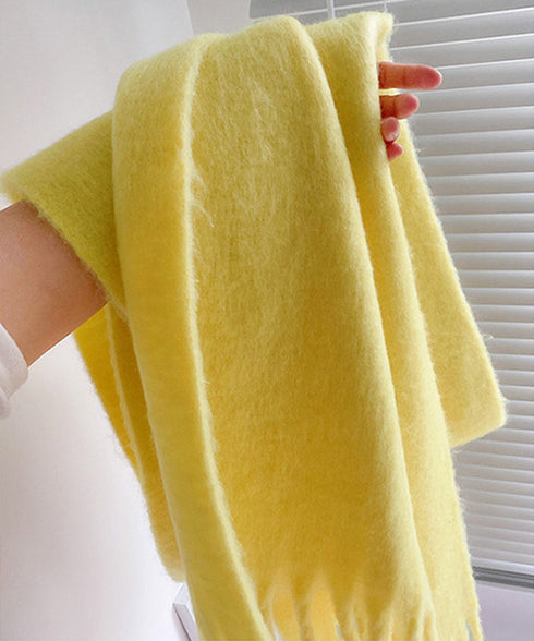 ボリューム ワイドマフラーフリンジ 無地 モヘアタッチニットマフラー レディース 大判ストール秋冬厚手 ワイドストール おしゃれ 暖かいスカーフショール 防寒保温 87ZUODI-002